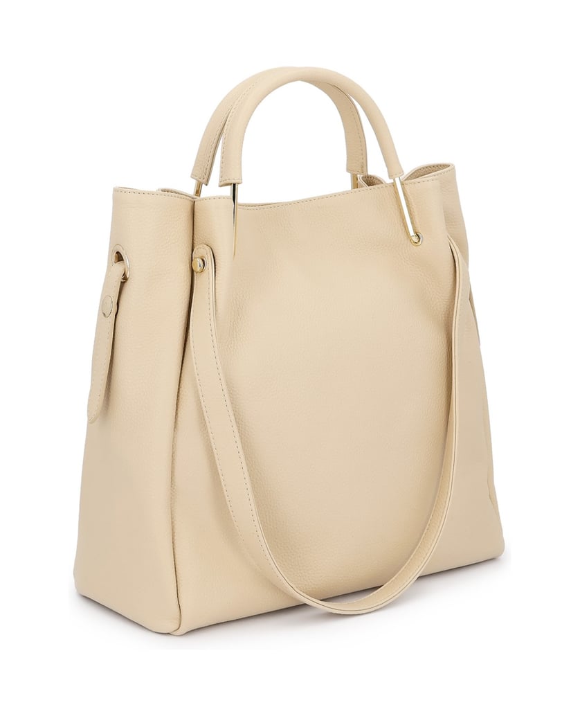 Kazar-Ledertasche-mit-zwei-Arten-von-Griffen-beige