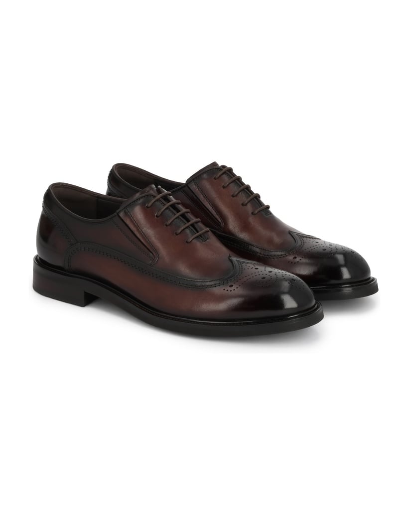 Kazar-Braune-Halbschuhe-mit-Brogue-Verzierung-braun