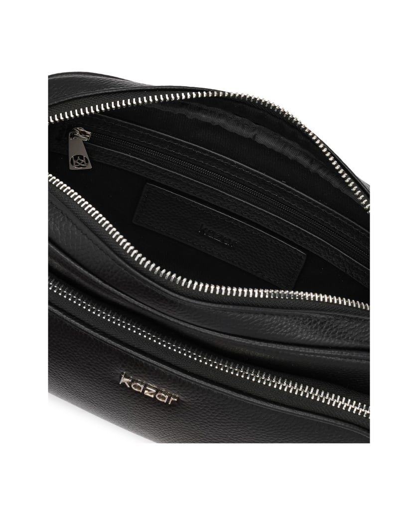 Kazar-Praktische-Handtasche-aus-Leder-mit-Geldbörse-schwarz