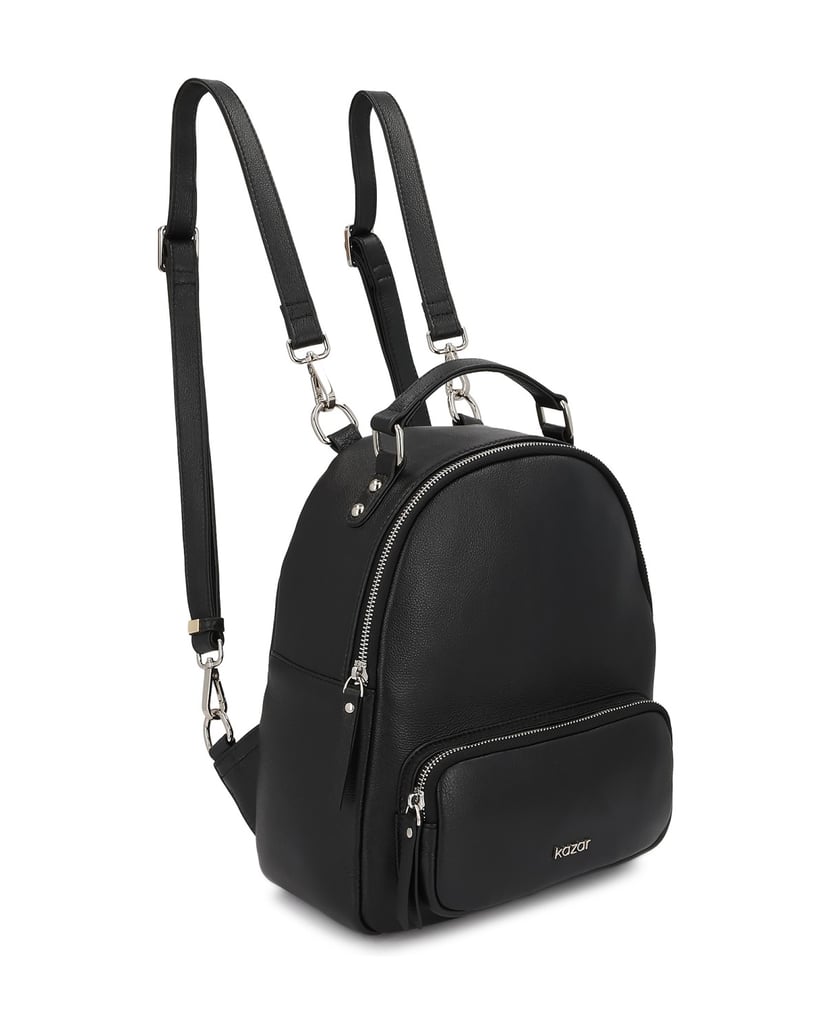 Kazar-Urbaner-Rucksack-aus-Leder-mit-klassischem-Design-schwarz