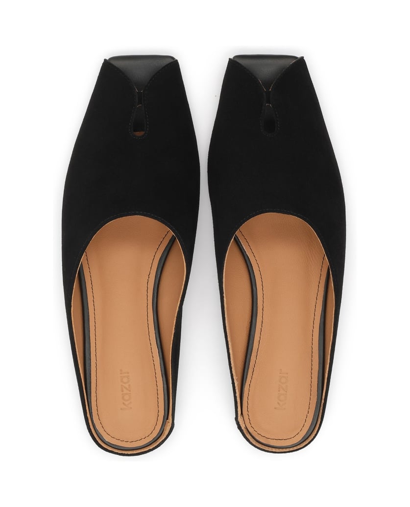Kazar-Schwarze-Wildleder-Flip-Flops-mit-Aussparung-an-der-Nase-schwarz