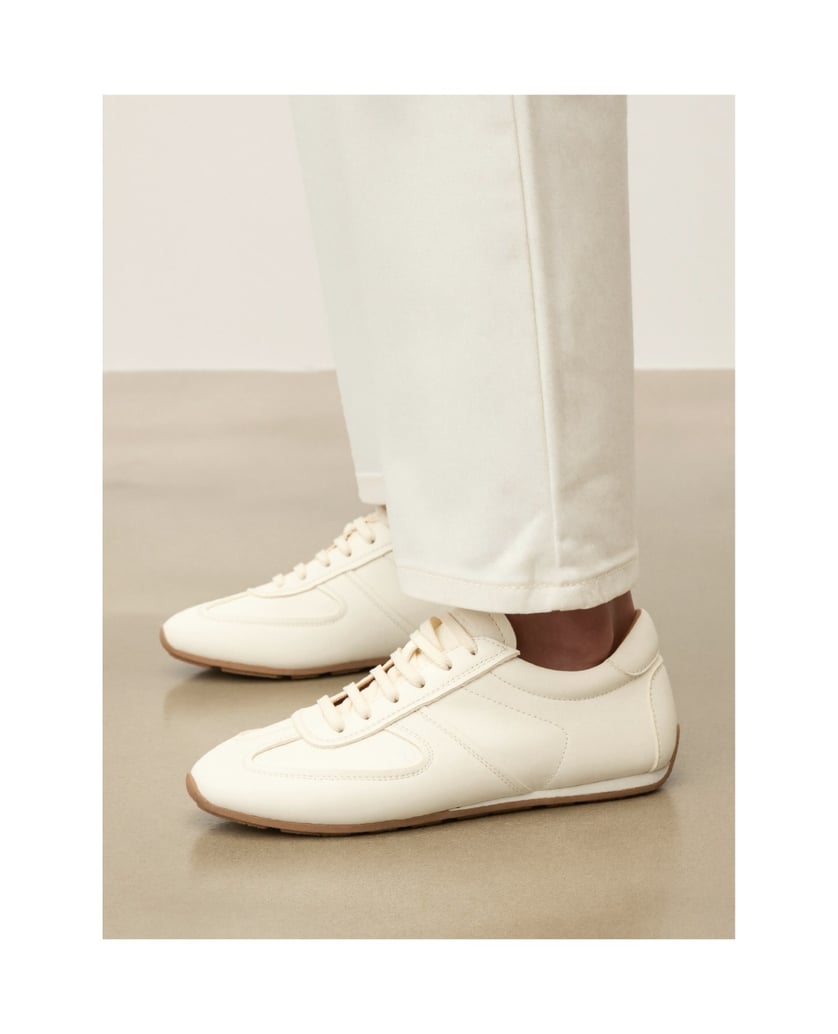 Kazar-Turnschuhe-aus-Leder-mit-brauner-Sohle-weiss