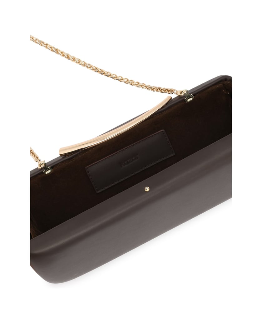 Kazar-Abendhandtasche-mit-Metallschließe-dunkelbraun