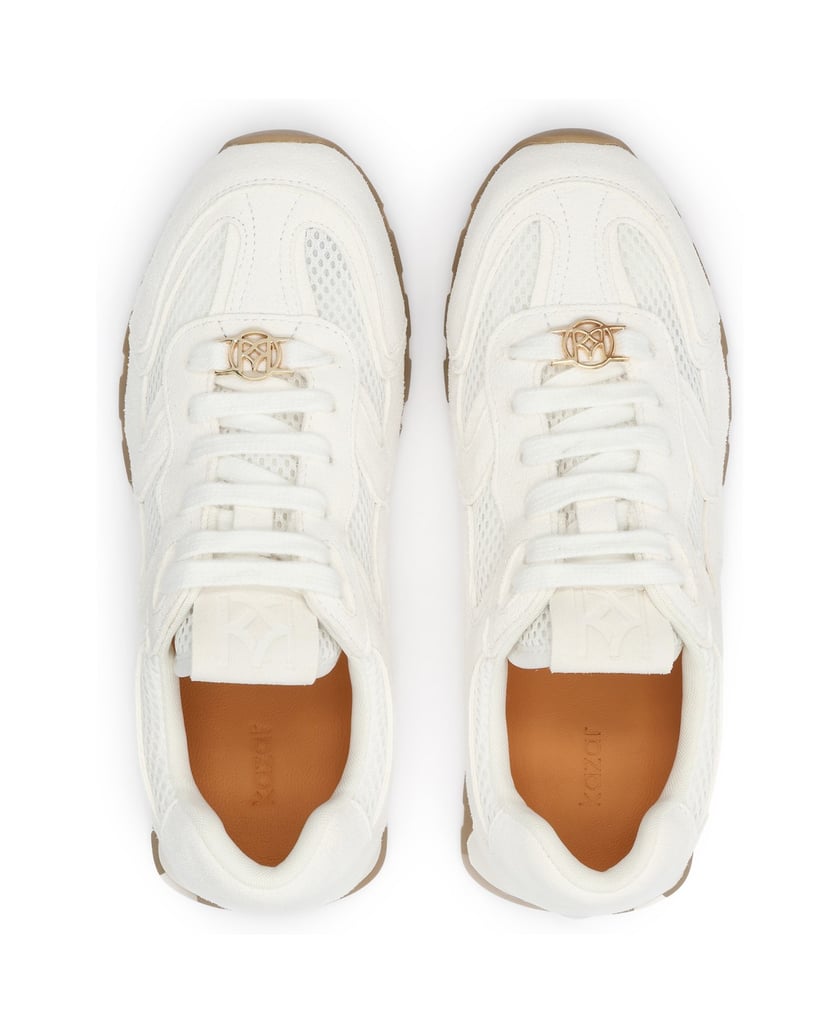 Kazar-Sneakers-aus-Gewebe-und-Wildleder-weiss