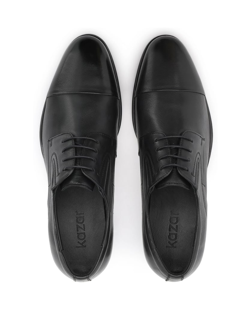 Kazar-Halbschuhe-aus-Leder-in-Schwarz-für-Herren-Derby-mit-Toe-cap-Nase-schwarz