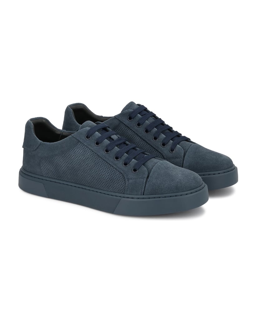 Kazar-Herren-Sneakers-aus-dunkelblauem-Wildleder-mit-perforiertem-Schaft-dunkelblau