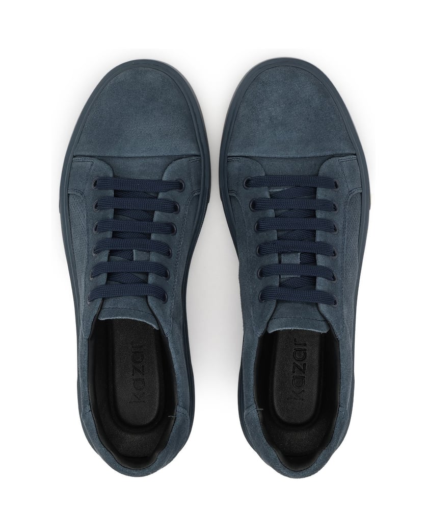 Kazar-Herren-Sneakers-aus-dunkelblauem-Wildleder-mit-perforiertem-Schaft-dunkelblau