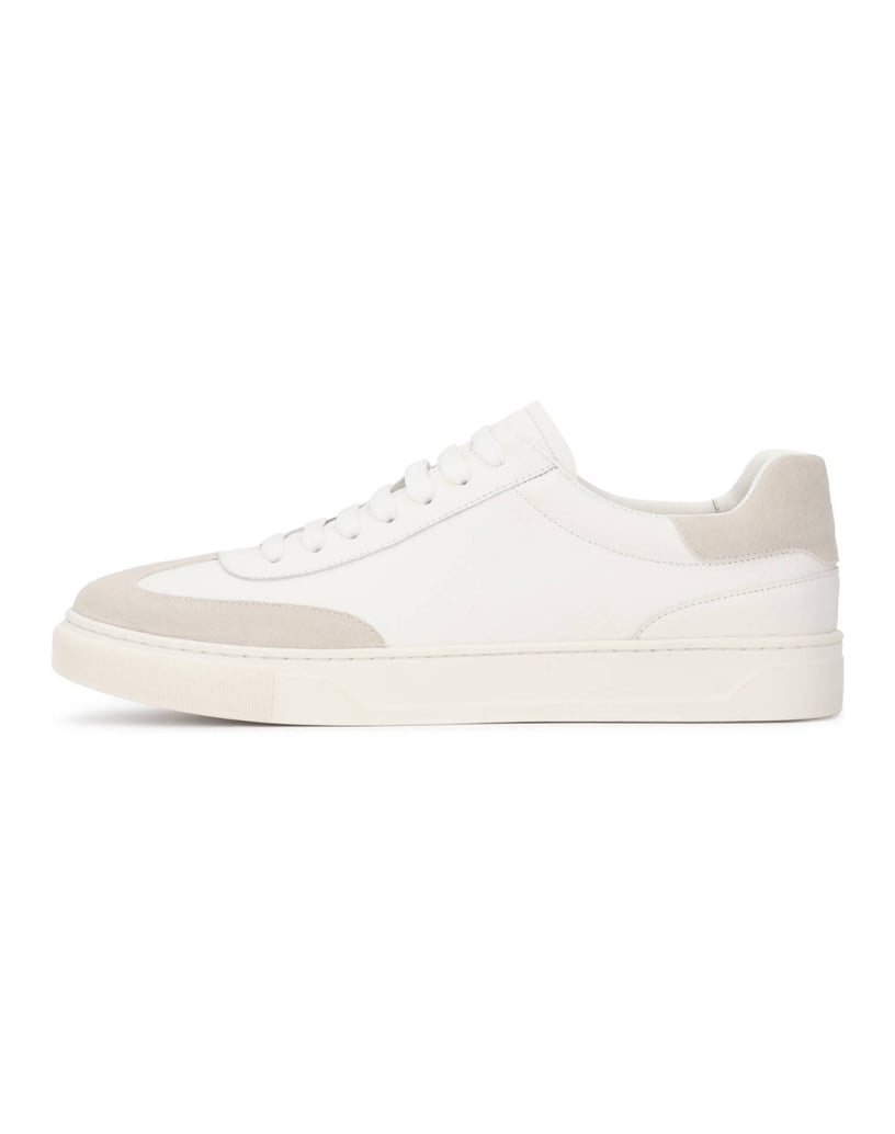 Kazar-Herren-Sneakers-aus-weißem-Leder-mit-grauen-Wildleder-Akzenten-weiss