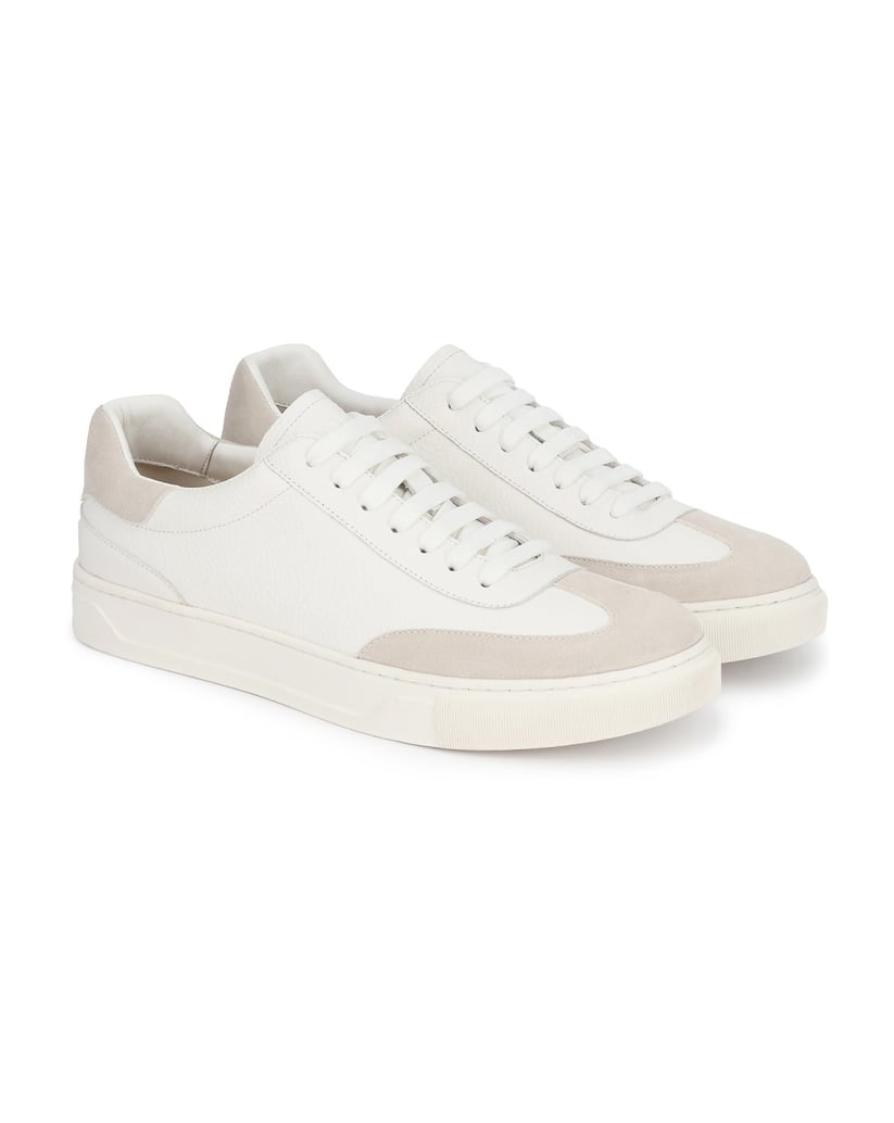 Kazar-Herren-Sneakers-aus-weißem-Leder-mit-grauen-Wildleder-Akzenten-weiss