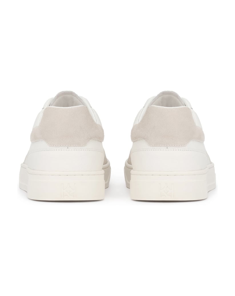 Kazar-Herren-Sneakers-aus-weißem-Leder-mit-grauen-Wildleder-Akzenten-weiss