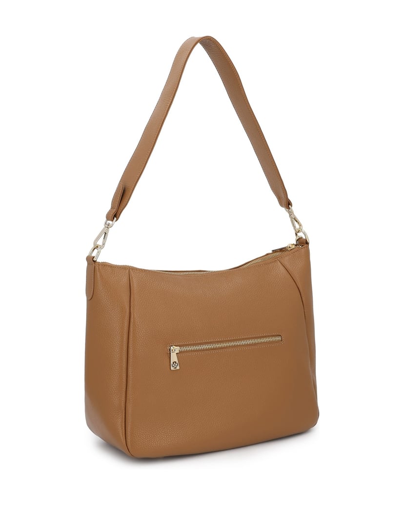 Kazar-Hellbraune-Tasche-mit-zwei-Gürteln-camel