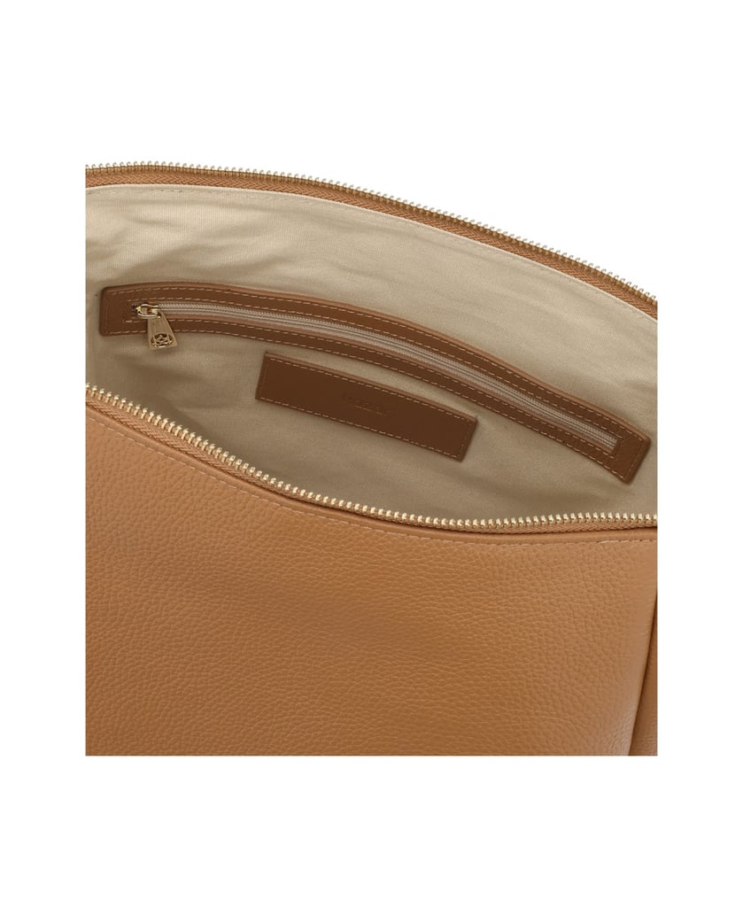 Kazar-Hellbraune-Tasche-mit-zwei-Gürteln-camel
