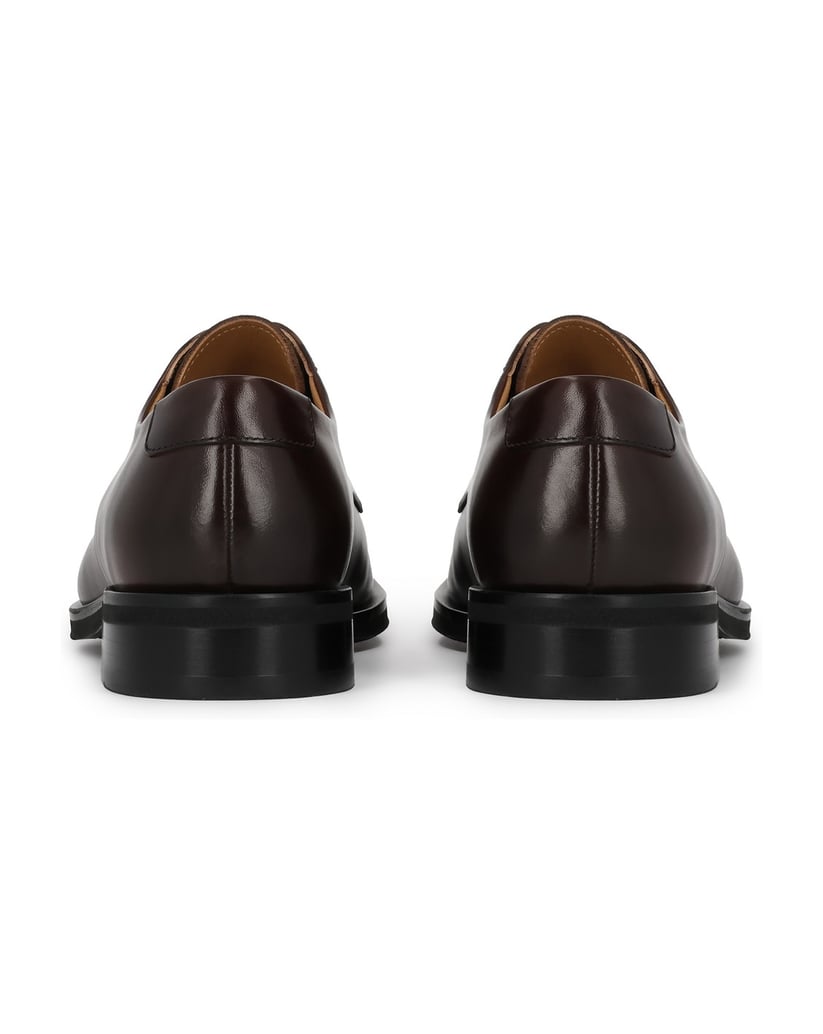 Kazar-Brauner-Derby-aus-Leder-mit-dezent-durchbrochenem-Brogue-braun