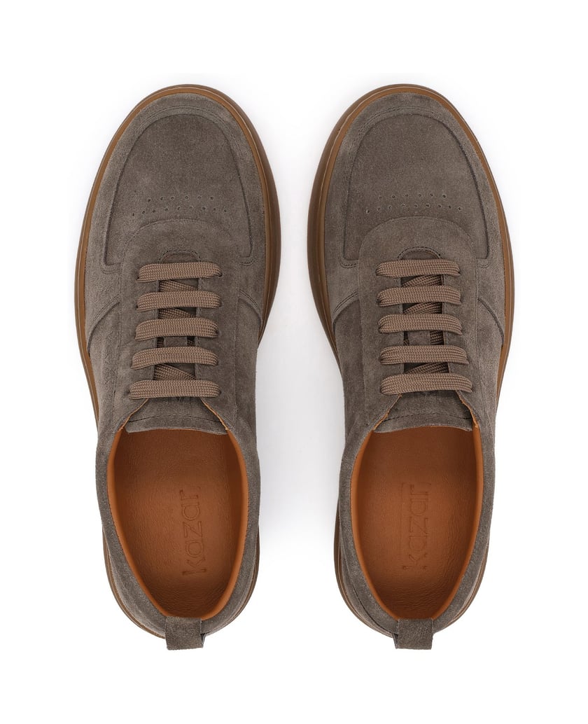Kazar-Sneakers-aus-Wildleder-mit-gerader-Sohle-braun