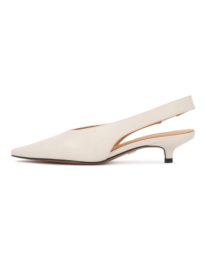 Kazar-Pumps-Slingback-Pumps-mit-niedrigem-Absatz-weiss