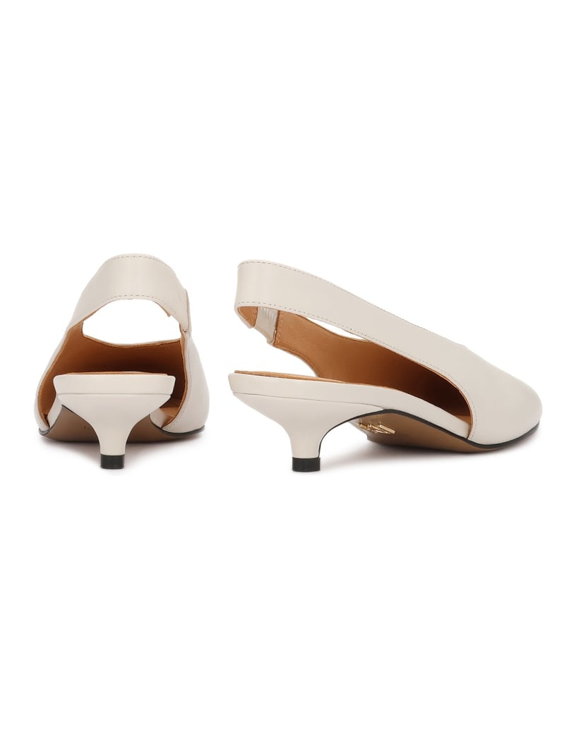 Kazar-Pumps-Slingback-Pumps-mit-niedrigem-Absatz-weiss