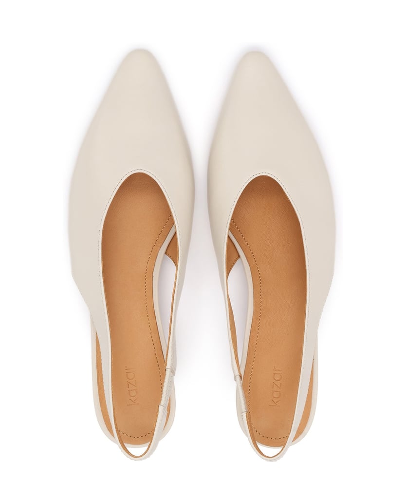 Kazar-Pumps-Slingback-Pumps-mit-niedrigem-Absatz-weiss
