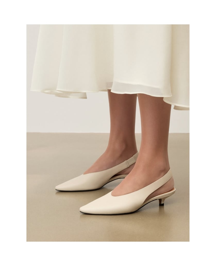 Kazar-Pumps-Slingback-Pumps-mit-niedrigem-Absatz-weiss