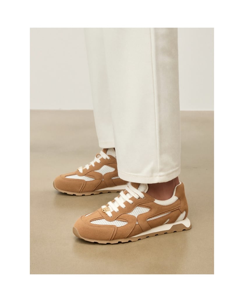 Kazar-Braune-Sneakers-aus-Wildleder-und-weißem-Gewebe-mit-monogrammierten-Schnürsenkeln-braun