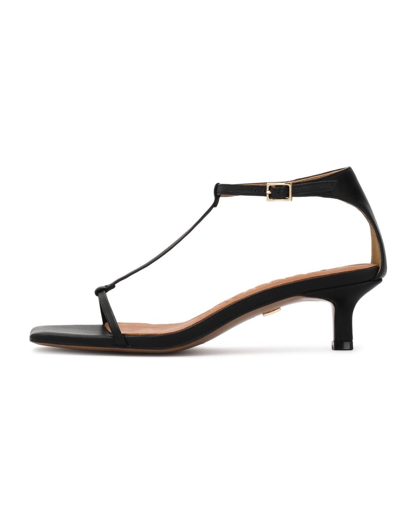 Kazar-Sandalen-aus-Leder-mit-Entenschwanzabsatz-schwarz