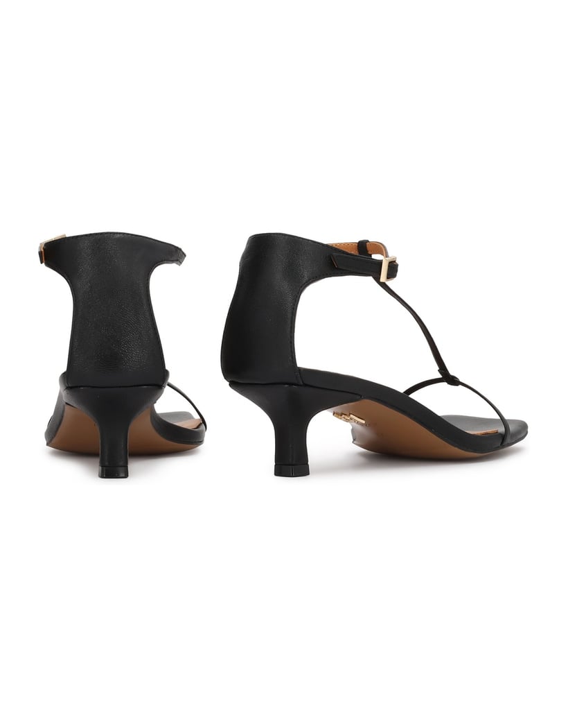 Kazar-Sandalen-aus-Leder-mit-Entenschwanzabsatz-schwarz