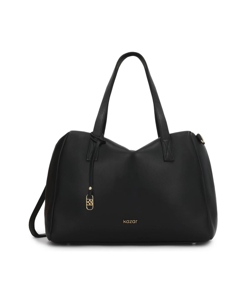 Kazar-Tasche-aus-schwarzem-Leder-in-Schwarz-mit-geometrischer-Form-schwarz