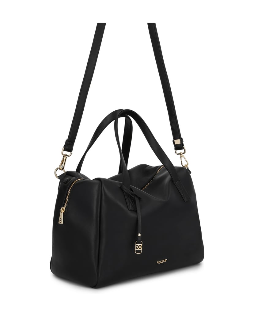 Kazar-Tasche-aus-schwarzem-Leder-in-Schwarz-mit-geometrischer-Form-schwarz