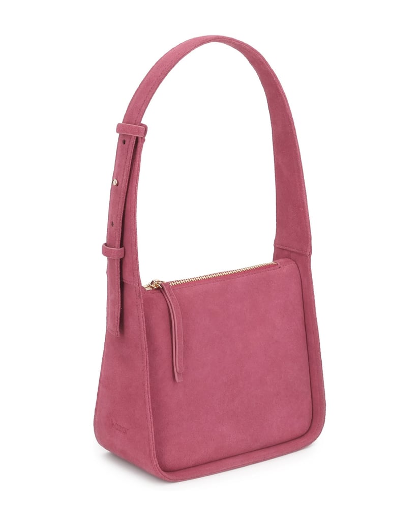 Kazar-Rosa-Wildleder-Handtasche-an-breiten-Gürteln-pink