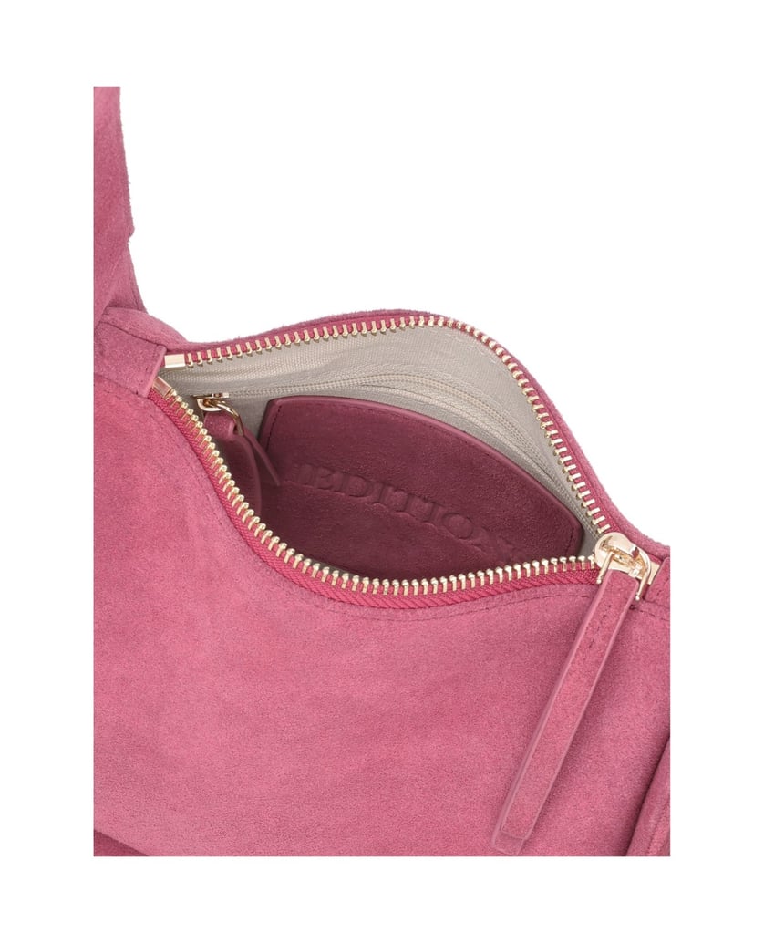 Kazar-Rosa-Wildleder-Handtasche-an-breiten-Gürteln-pink