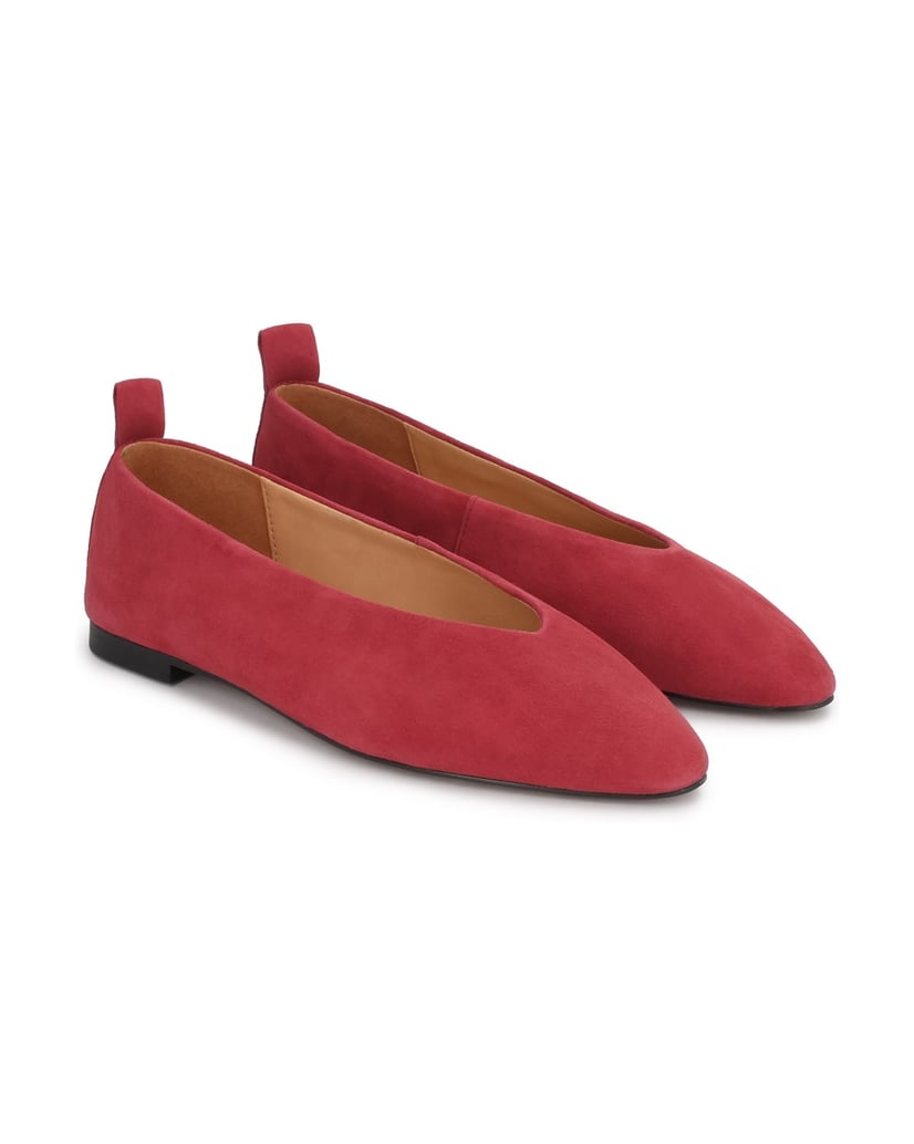 Kazar-Ballerinas-aus-rosa-Wildleder-mit-verlängerten-Nasen-pink