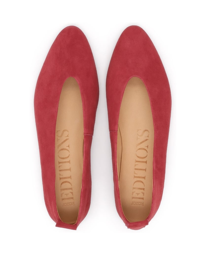 Kazar-Ballerinas-aus-rosa-Wildleder-mit-verlängerten-Nasen-pink