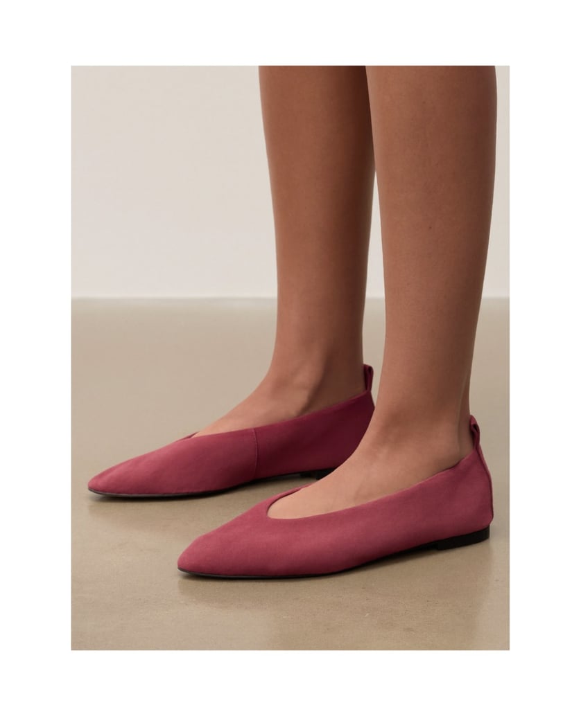 Kazar-Ballerinas-aus-rosa-Wildleder-mit-verlängerten-Nasen-pink