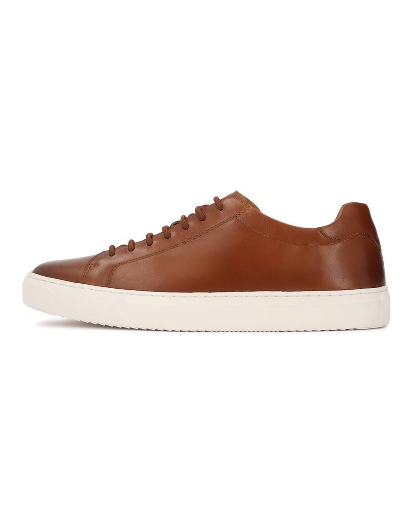 Kazar-Ledersohle-Herren-Sneakers-mit-einfacher-heller-Sohle-camel