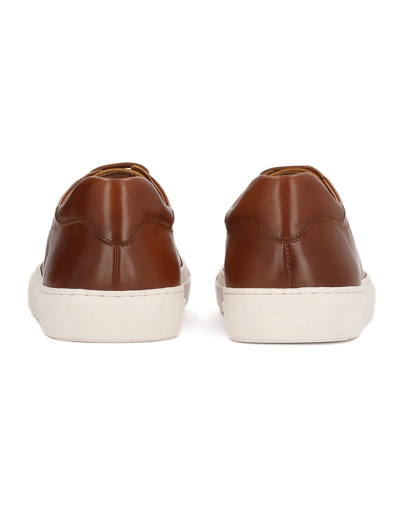 Kazar-Ledersohle-Herren-Sneakers-mit-einfacher-heller-Sohle-camel