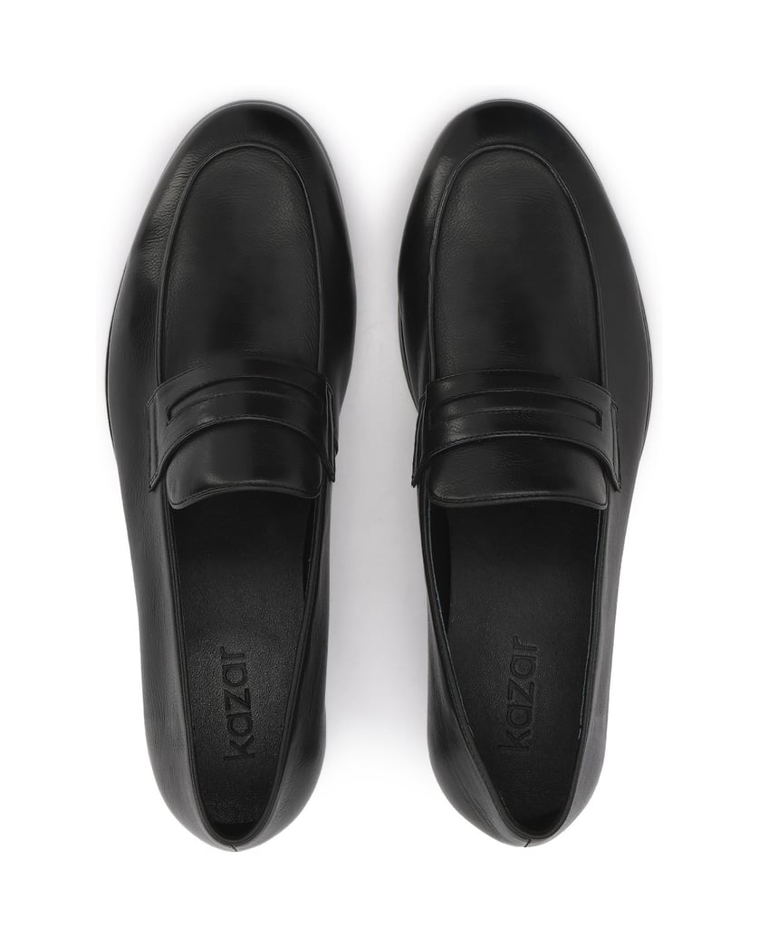 Kazar-Minimalistische-Loafers-aus-Leder-schwarz