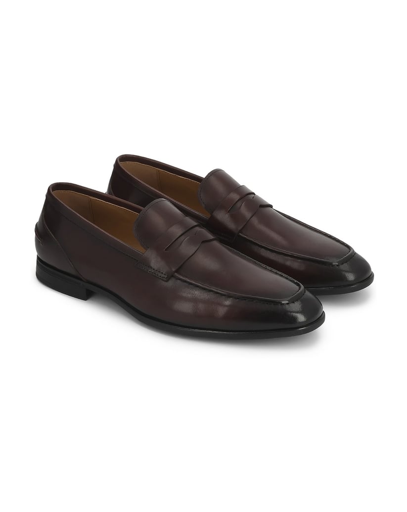 Kazar-Loafers-aus-Naturleder-mit-Schattierung-braun
