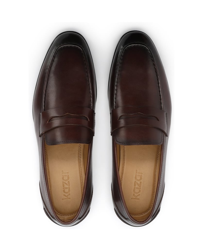 Kazar-Loafers-aus-Naturleder-mit-Schattierung-braun