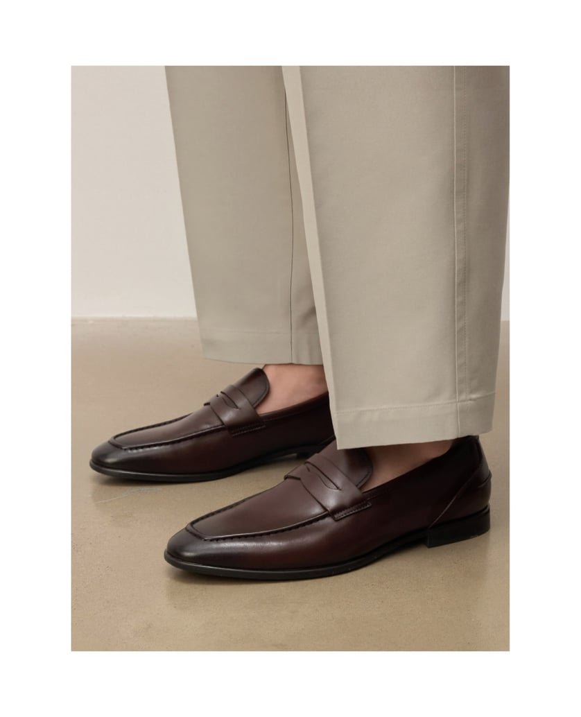 Kazar-Loafers-aus-Naturleder-mit-Schattierung-braun