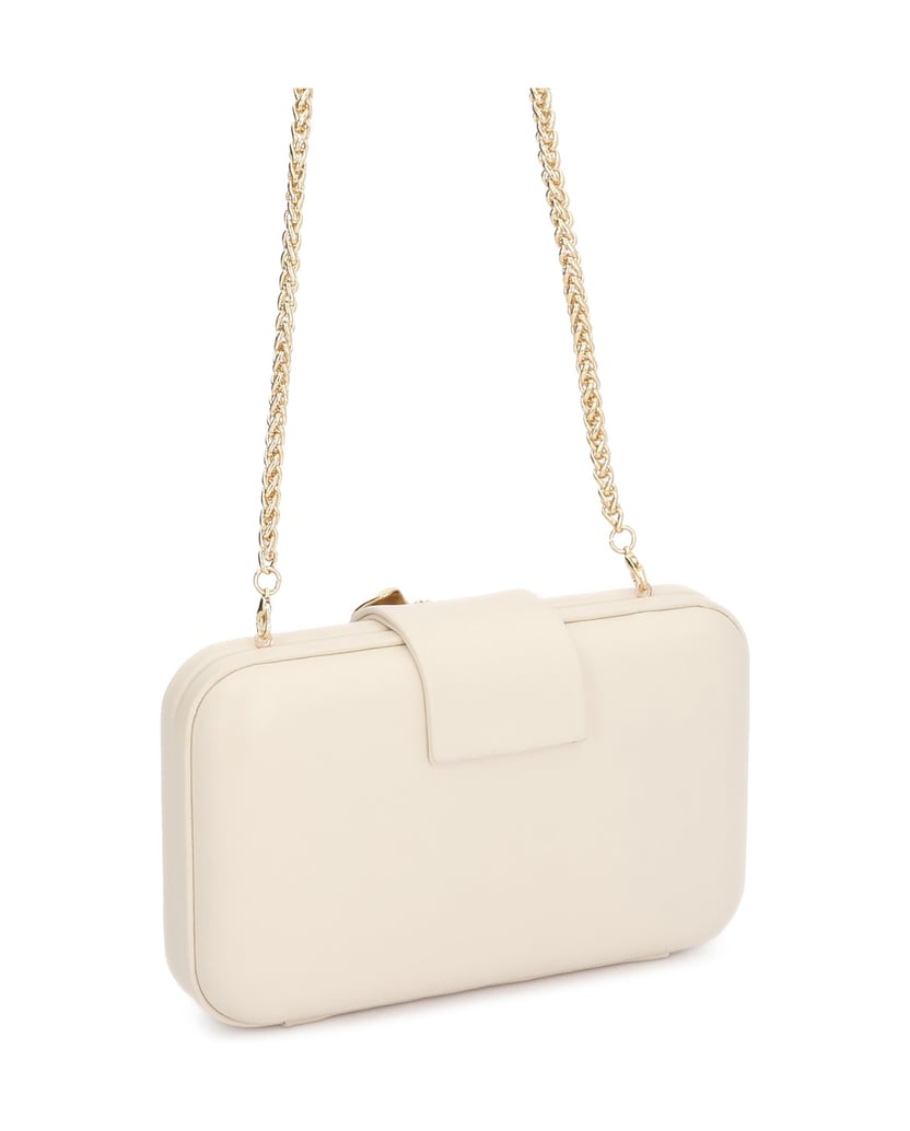 Kazar-Clutch-aus-Naturleder-in-gebrochenem-Weiß-mit-Schmuckverzierung-weiss