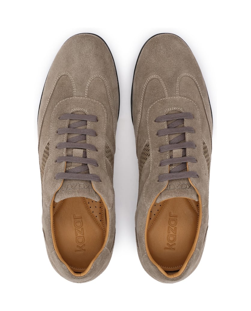 Kazar-Herren-Halbschuhe-aus-Wildleder-in-Taupe-mit-Perforationen-taupe