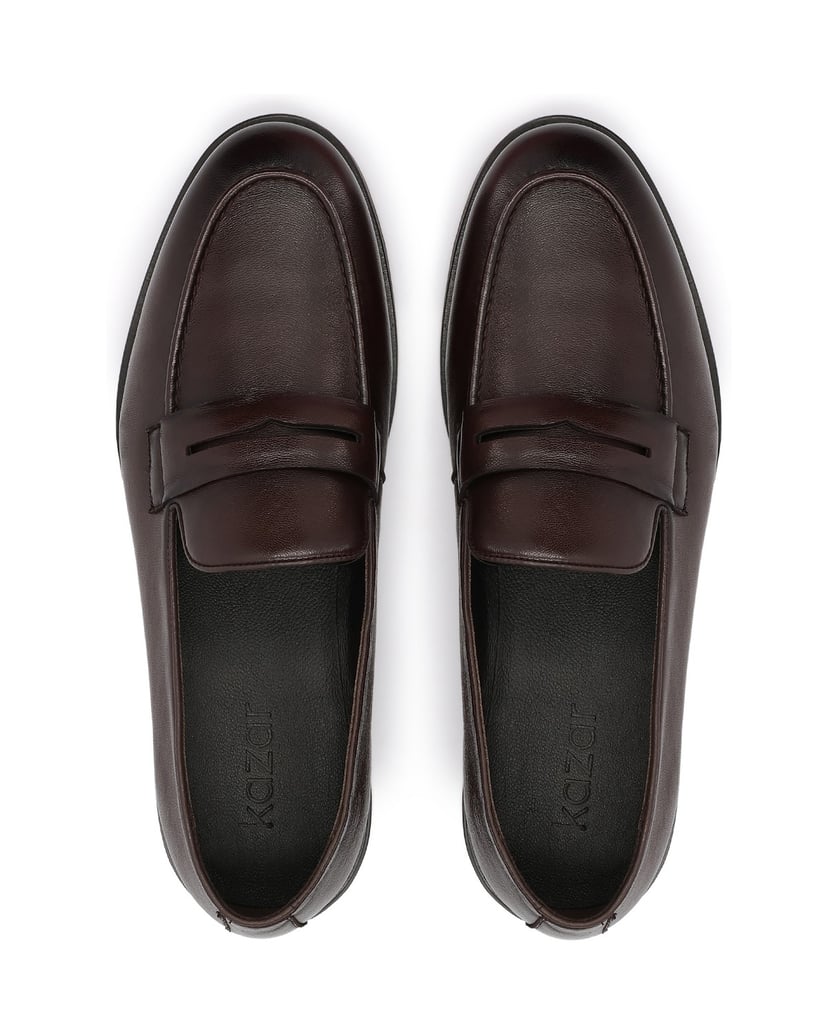 Kazar-Braune-Leder-Loafers-für-Herren-braun