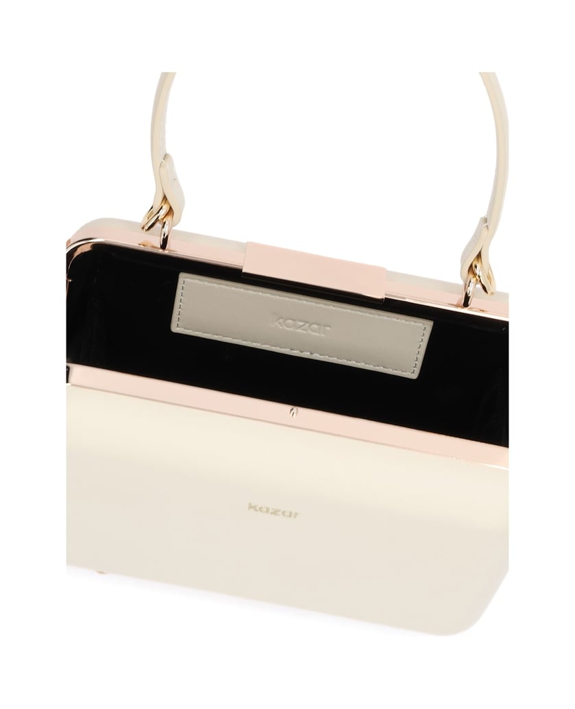 Kazar-Tasche-Exit-mit-Henkel-und-goldener-Kette-weiss