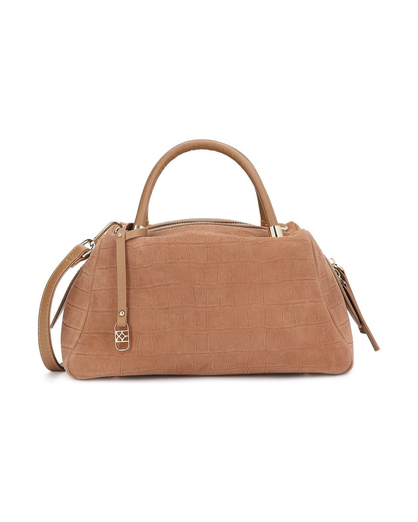 Kazar-Hellbraune-Tasche-aus-Nubuk-mit-Prägemuster-camel