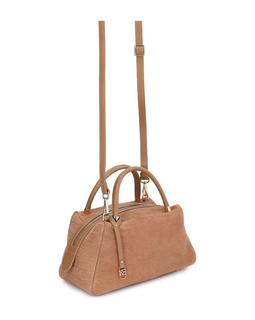 Kazar-Hellbraune-Tasche-aus-Nubuk-mit-Prägemuster-camel