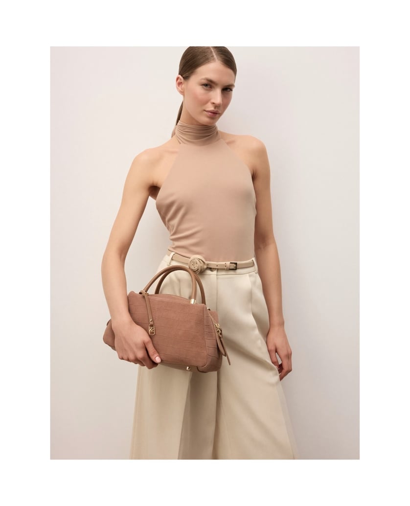 Kazar-Hellbraune-Tasche-aus-Nubuk-mit-Prägemuster-camel