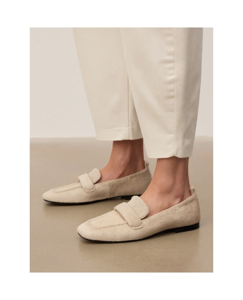 Kazar-Casual-Schuhe-zum-Schieben-aus-Leder-mit-Naturhaar-Finish-weiss