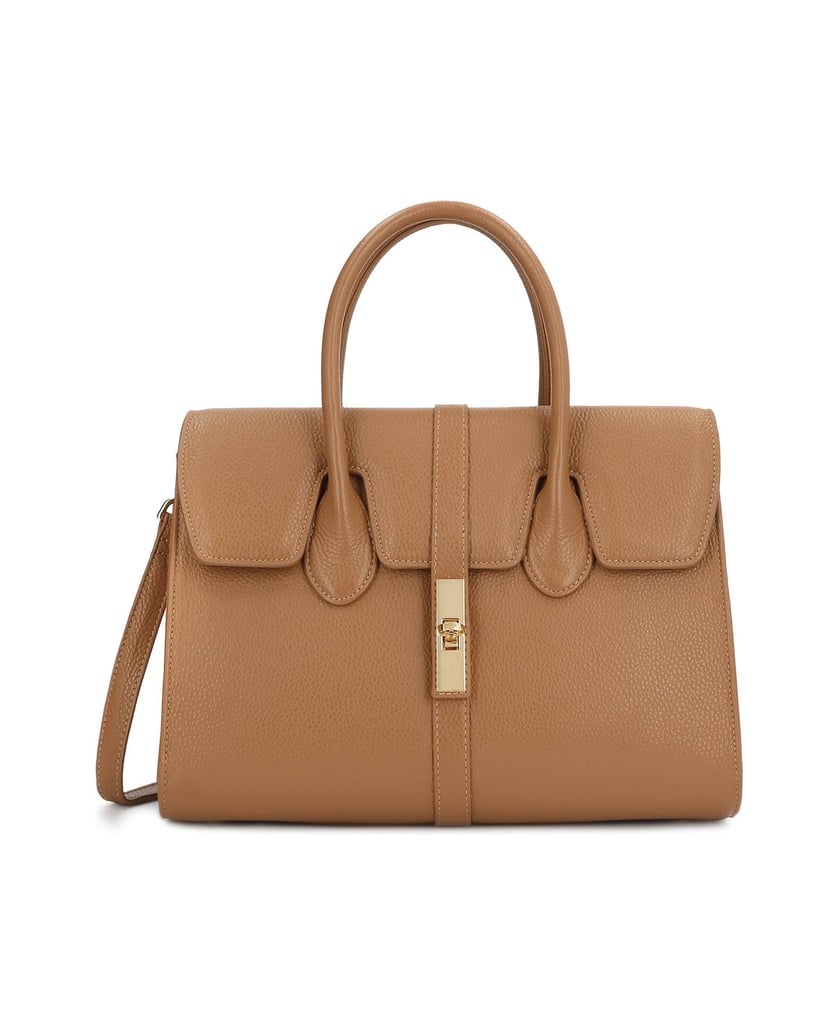 Kazar-Hellbraune-Handtaschen-mit-doppeltem-Fach-camel