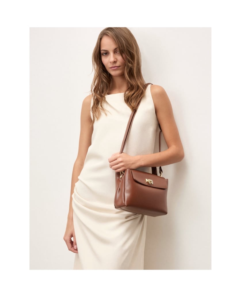 Kazar-Braune-Handtasche-mit-Klappe-und-Henkel-braun
