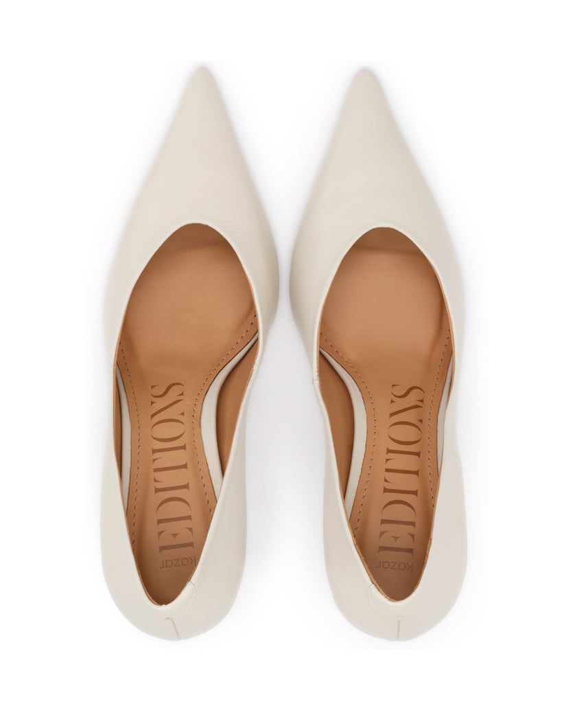 Kazar-Pumps-Leder-Pumps-mit-verlängerten-Nasen-weiss