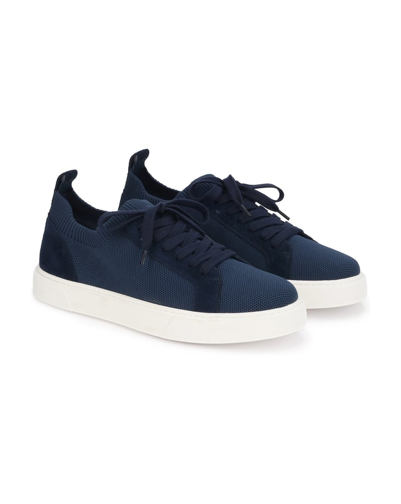Kazar-Dunkelblaue-Sneakers-für-Herren-aus-Gewebe-und-Wildleder-mit-kontrastierender-Sohle-dunkelblau